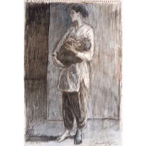 Arsalan Naqvi, 14 x 21 Inch, Charcoal on Paper, Figurative Painting, AC-ARN-202